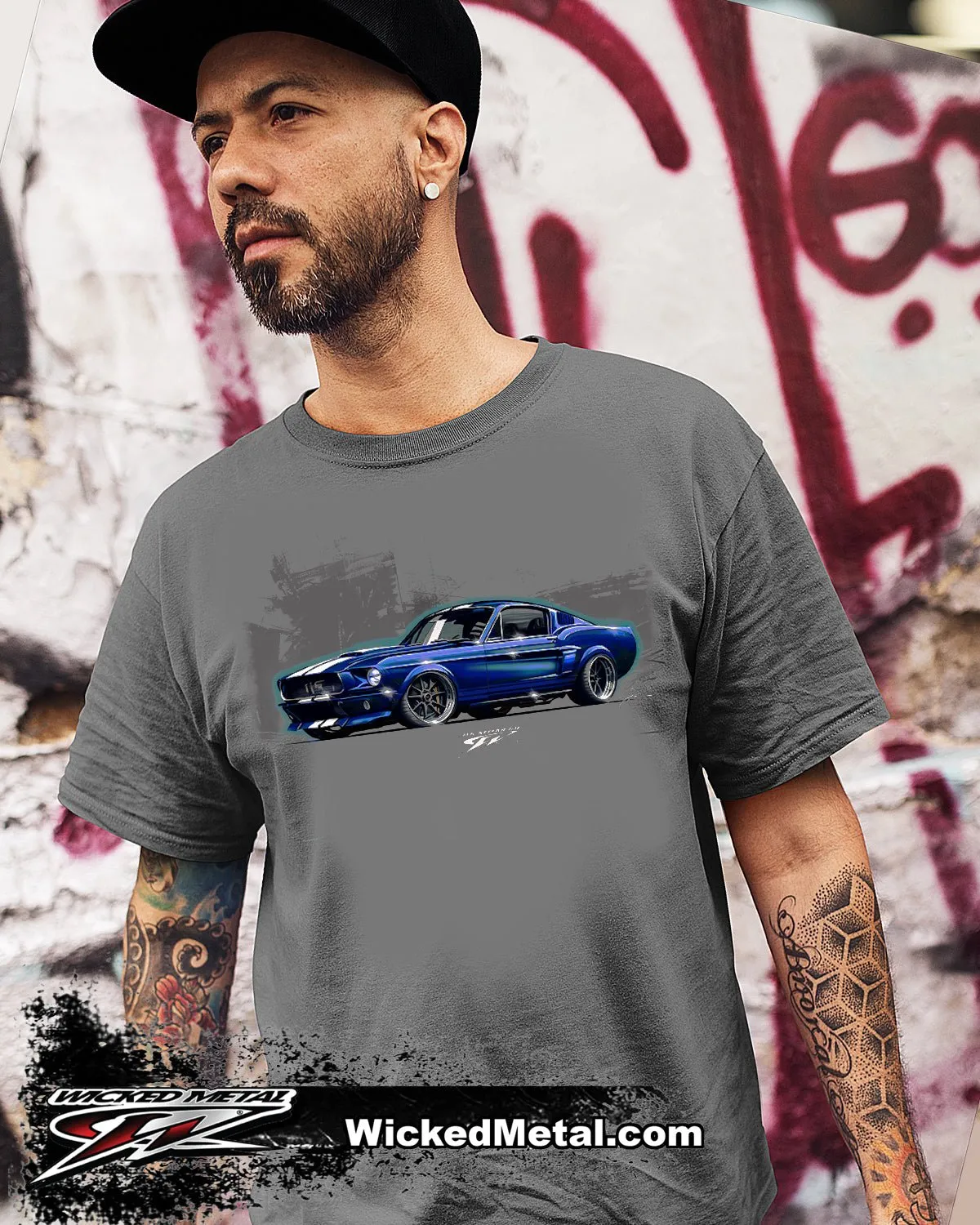 Classic Mustang Shirt - 1968 Mustang Blue Fastback tee shirts