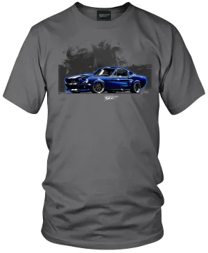 Classic Mustang Shirt - 1968 Mustang Blue Fastback tee shirts