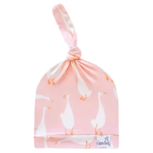 Copper Pearl Goosie Top Knot Hat