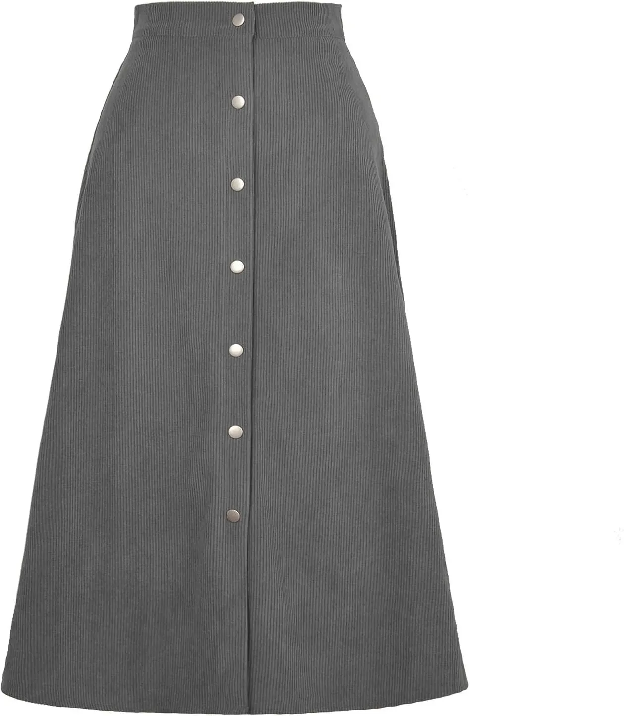 COTECRAM Corduroy Skirt Women Trendy Fall Winter High Waist Button Down A-Line Midi Skirts Dressy Casual Work Office Dresses