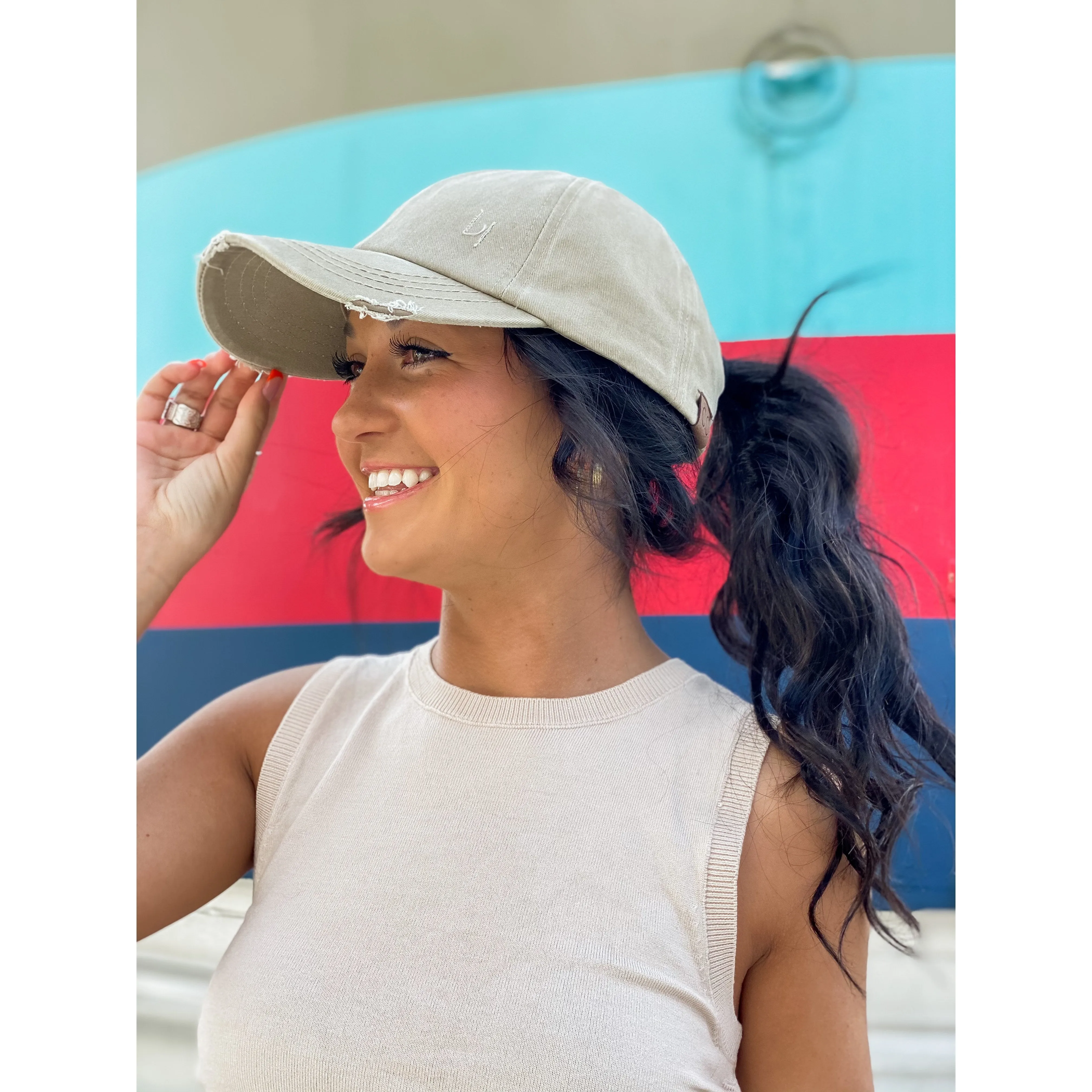 Criss-Cross High Ponytail Ball Cap