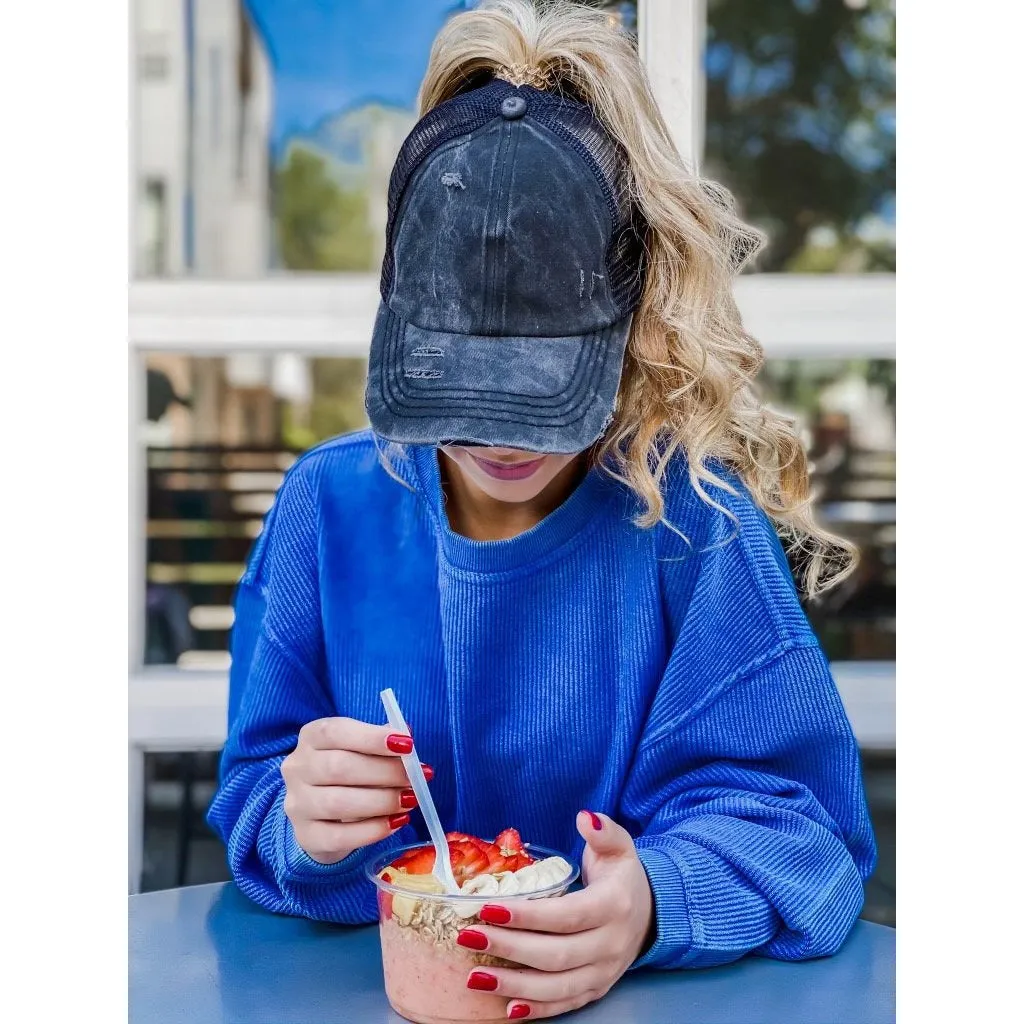 Criss-Cross High Ponytail Ball Cap