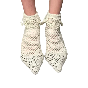 Crochet Socks With Floral Element (Made to order)