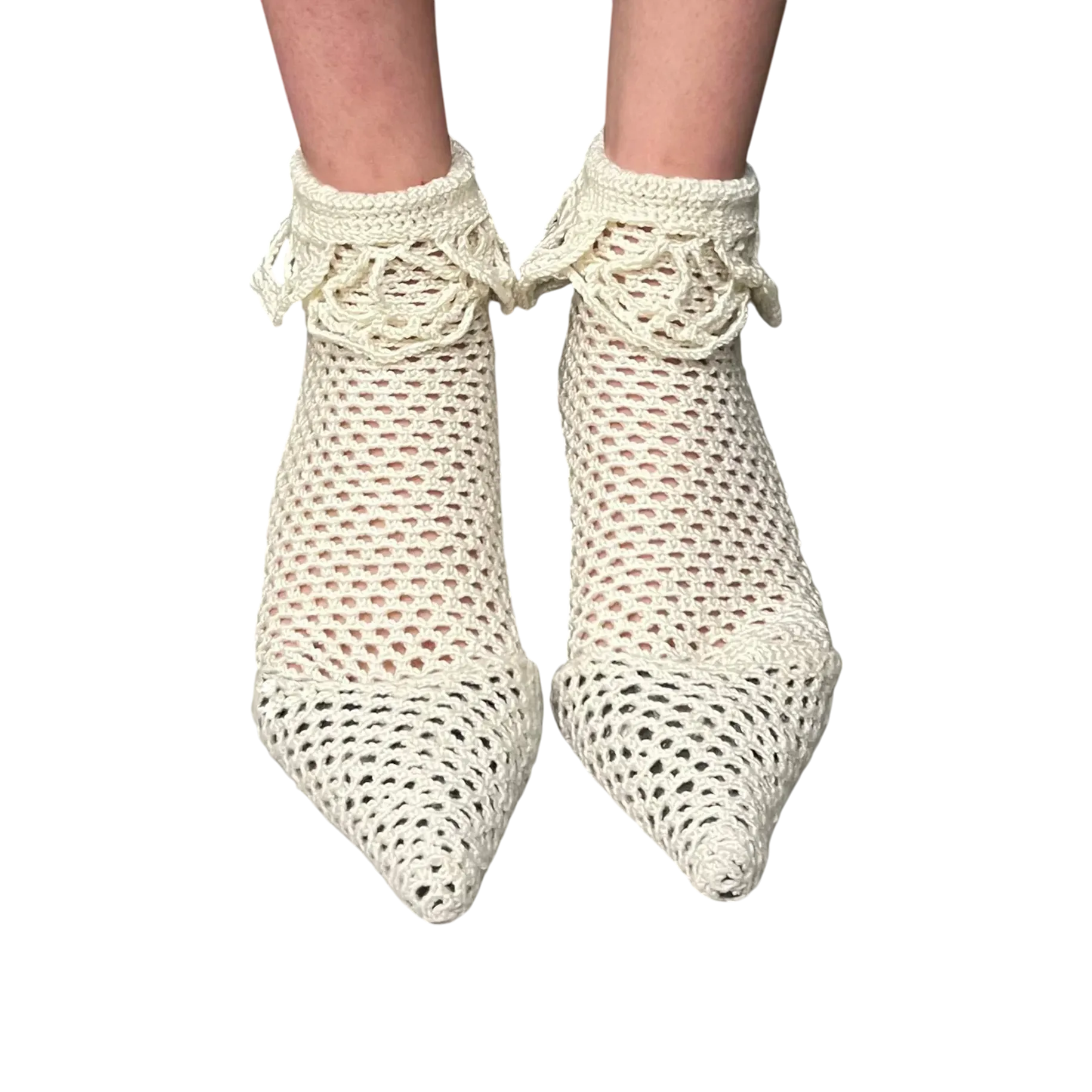 Crochet Socks With Floral Element (Made to order)