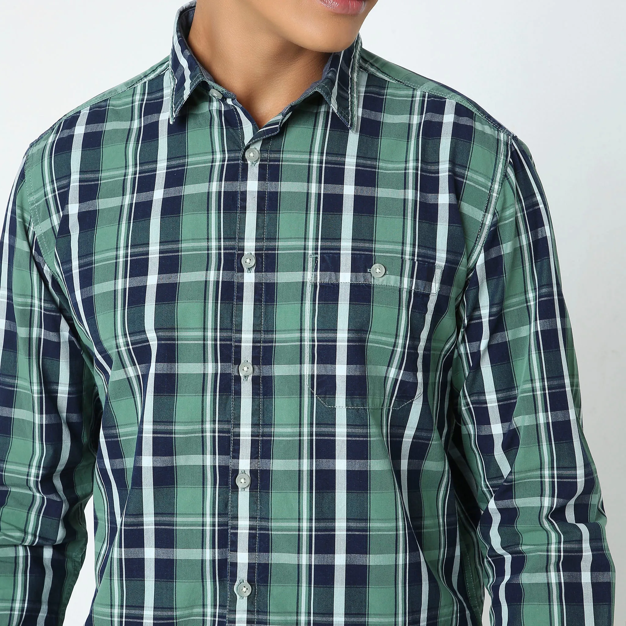 Cruiser® Authentic Indigo Regular Fit Shirt Classic Checks Original Style