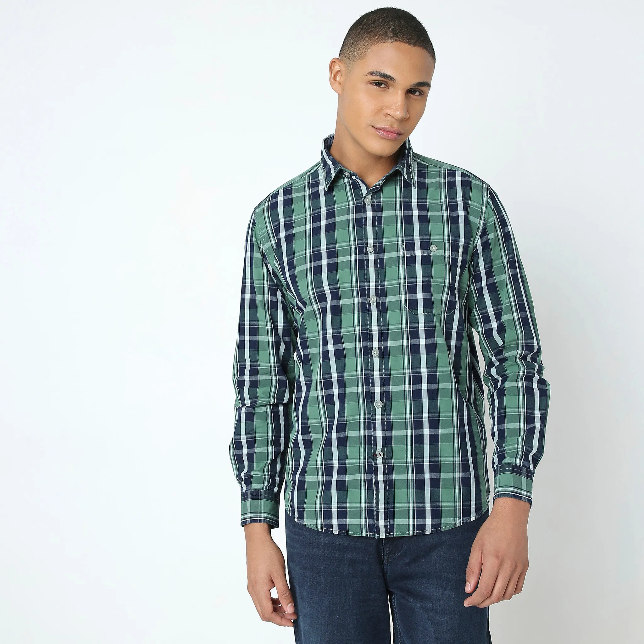 Cruiser® Authentic Indigo Regular Fit Shirt Classic Checks Original Style