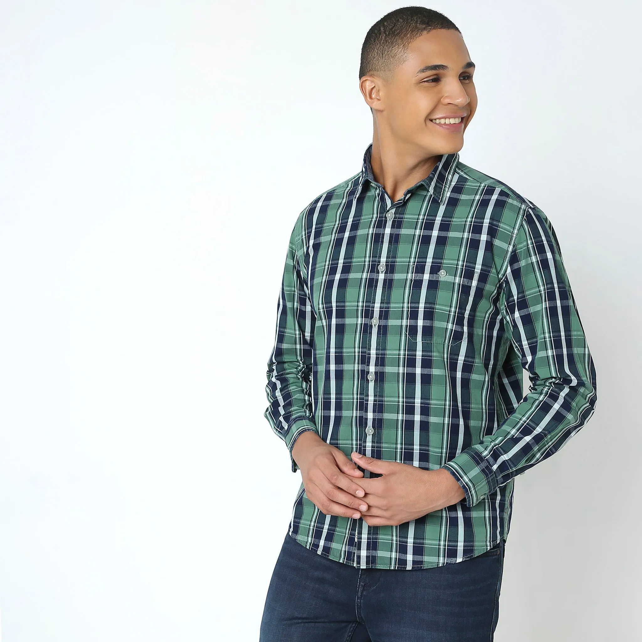 Cruiser® Authentic Indigo Regular Fit Shirt Classic Checks Original Style