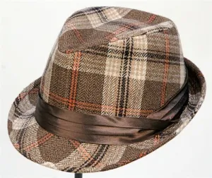 Cuba Street Brown Plaid Fedora
