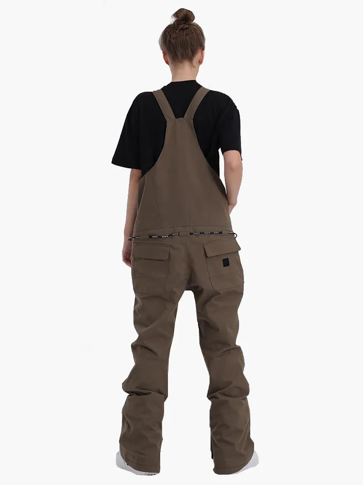 Dark Khaki Unisex Overalls Snowboard Ski Bibs Pants