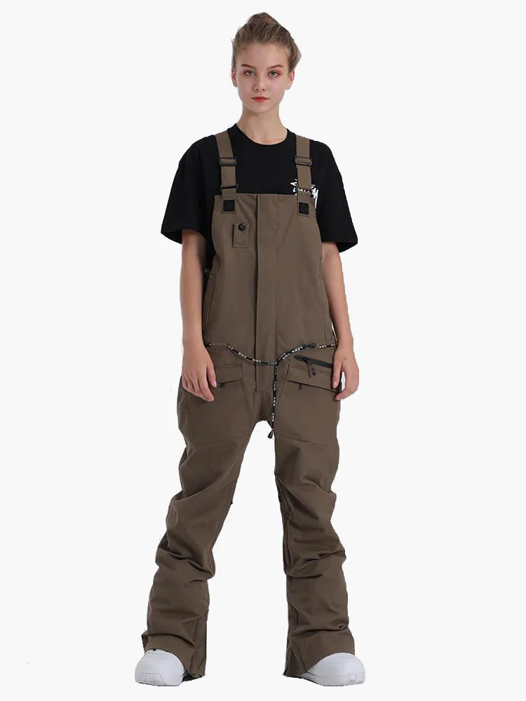 Dark Khaki Unisex Overalls Snowboard Ski Bibs Pants