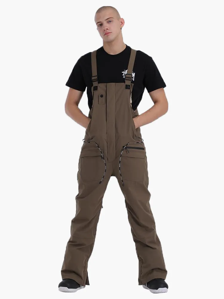 Dark Khaki Unisex Overalls Snowboard Ski Bibs Pants