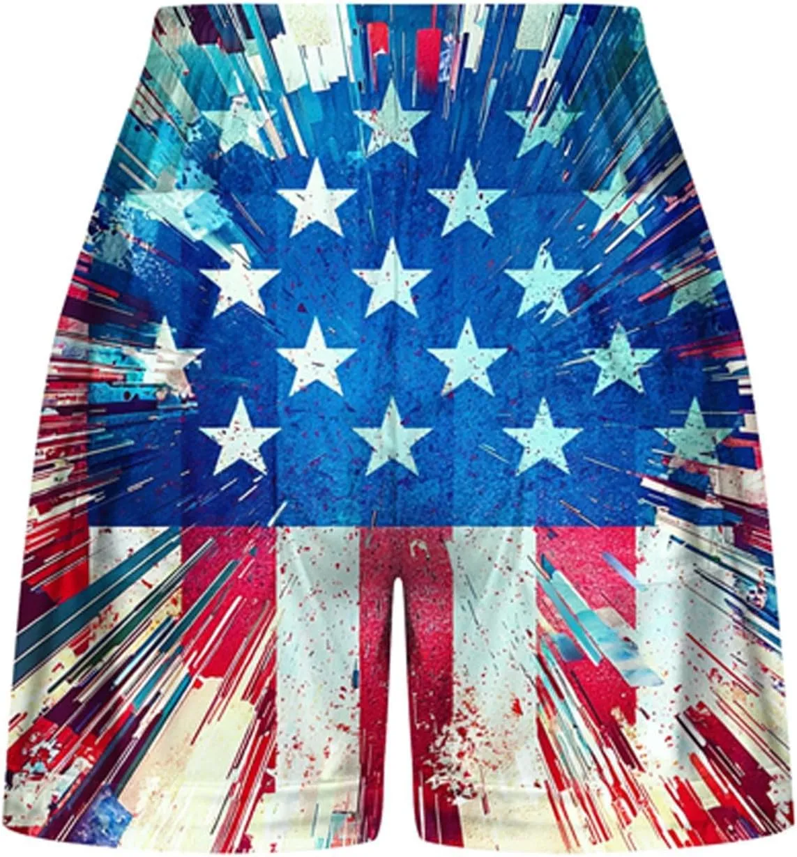 DDAPJ pyju American Flag Shorts for Women 2025 Summer Casual Drawstring High Waist Shorts Star Striped 4th of July Outfits