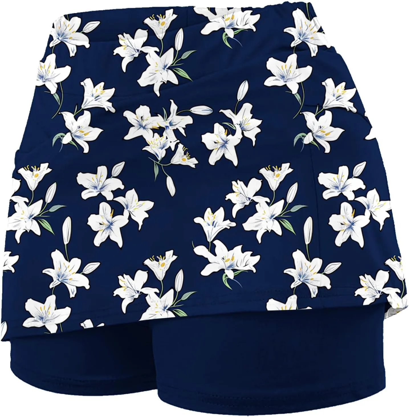 DDAPJ pyju Women Shorts Stretchy Yoga Skort Trendy Floral Print Athletic Skirts Plus Size Golf Athletic Workout Skort