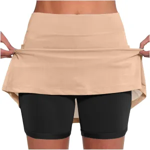 DDAPJ pyju Women's Tennis Skirt Inner Shorts Lightweight Golf Skorts Casual Sports Skirt with Shorts Running Modest Skirts
