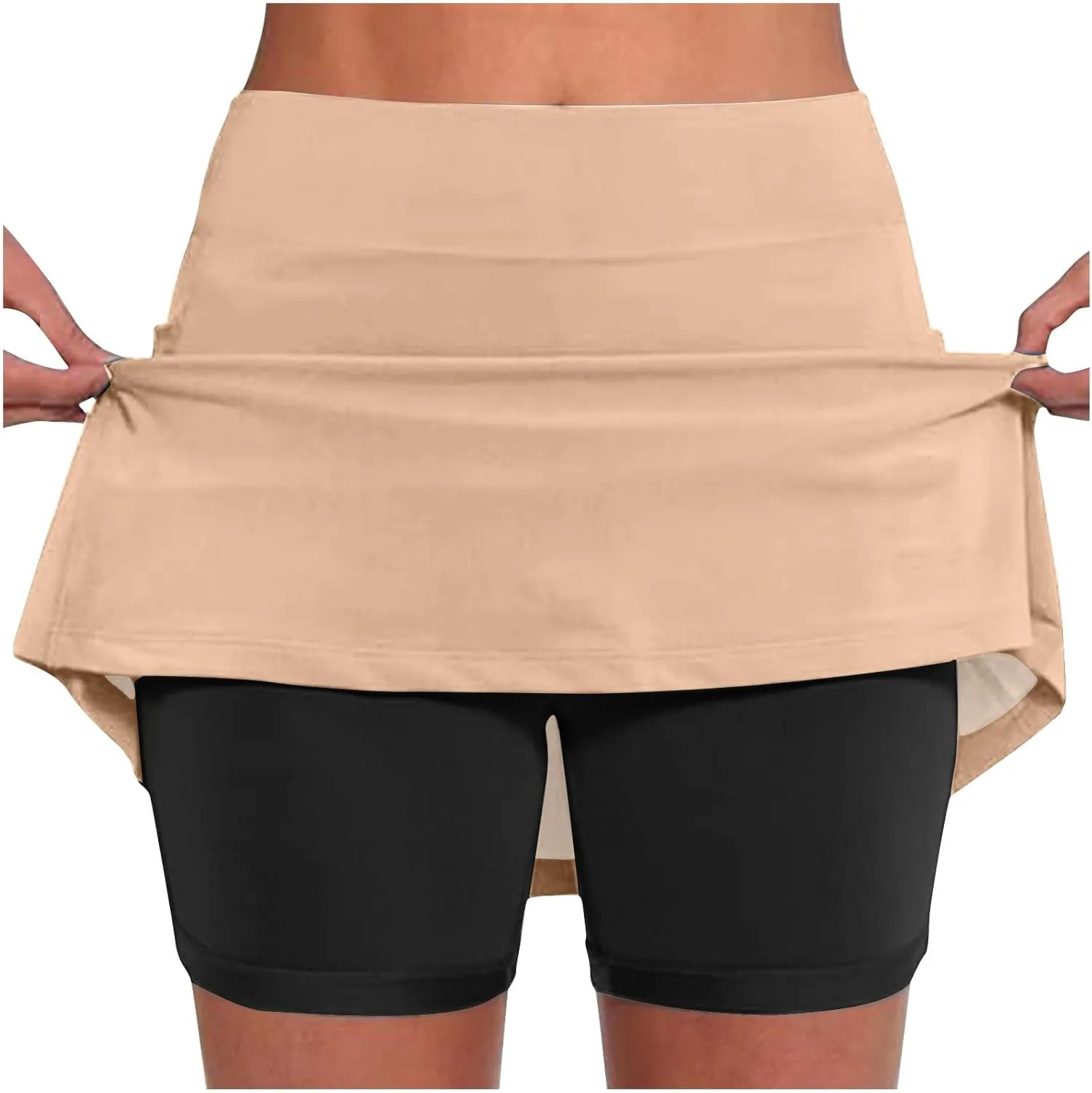 DDAPJ pyju Women's Tennis Skirt Inner Shorts Lightweight Golf Skorts Casual Sports Skirt with Shorts Running Modest Skirts