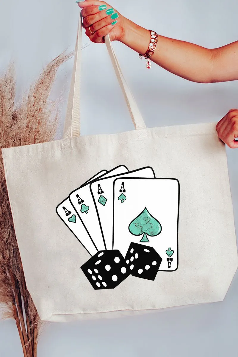 Deal Your Cards Canvas Jumbo Tote