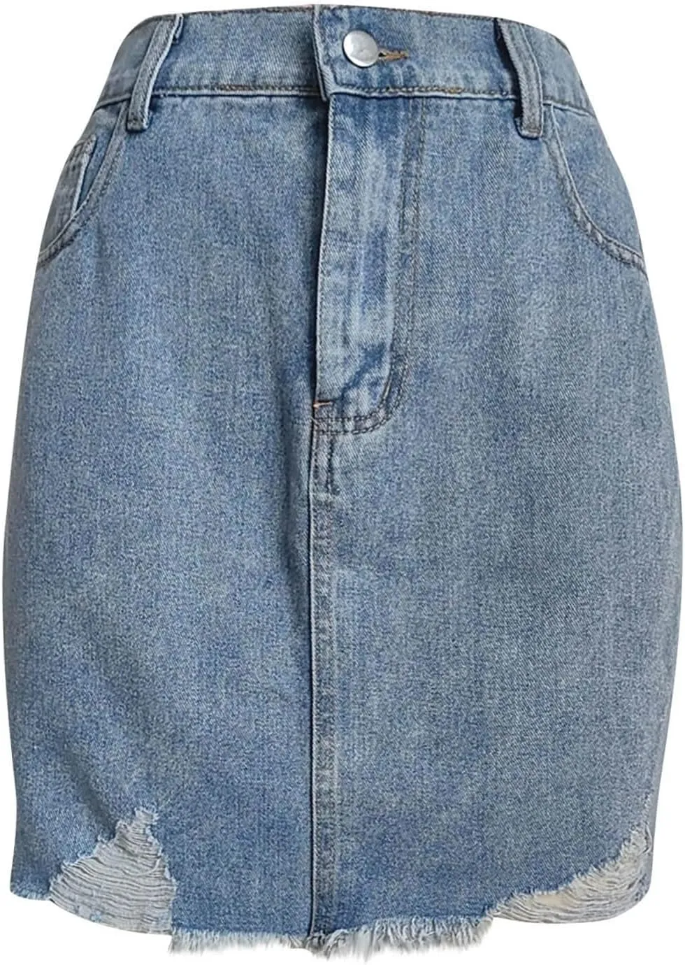 Denim Skirts for Women High Waisted Side Slit Jean Skorts Solid Color Button Fly Y2K Mini Skirt