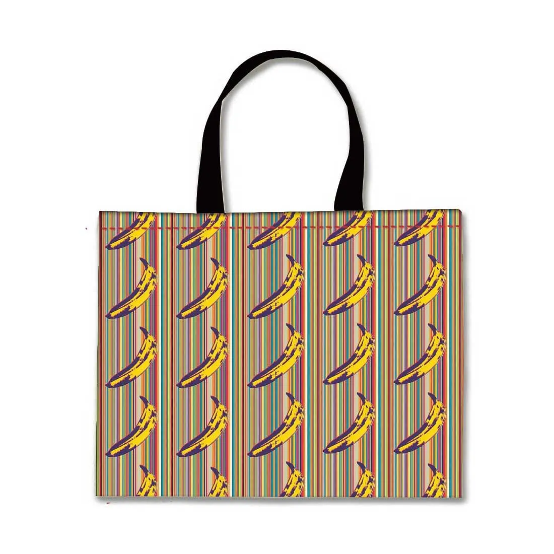 Designer Tote Bag With Zip Beach Gym Travel Bags -  Banana Pop Art
