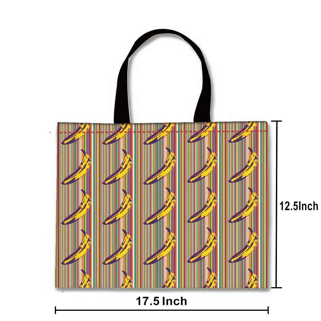 Designer Tote Bag With Zip Beach Gym Travel Bags -  Banana Pop Art