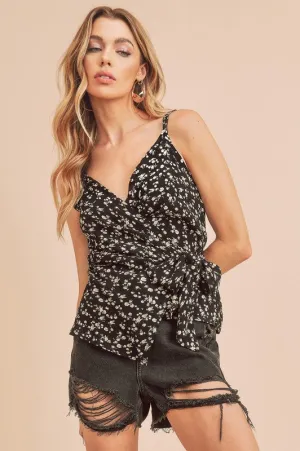 Ditsy Floral Surplice Cami with Adjustable Straps
