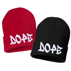 DOPE Embroidered Cuffed Beanie Hat