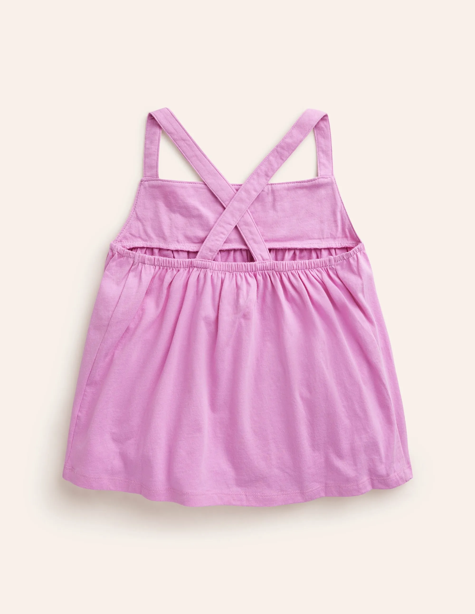 Embroidered Jersey Vest-Cosmos Pink