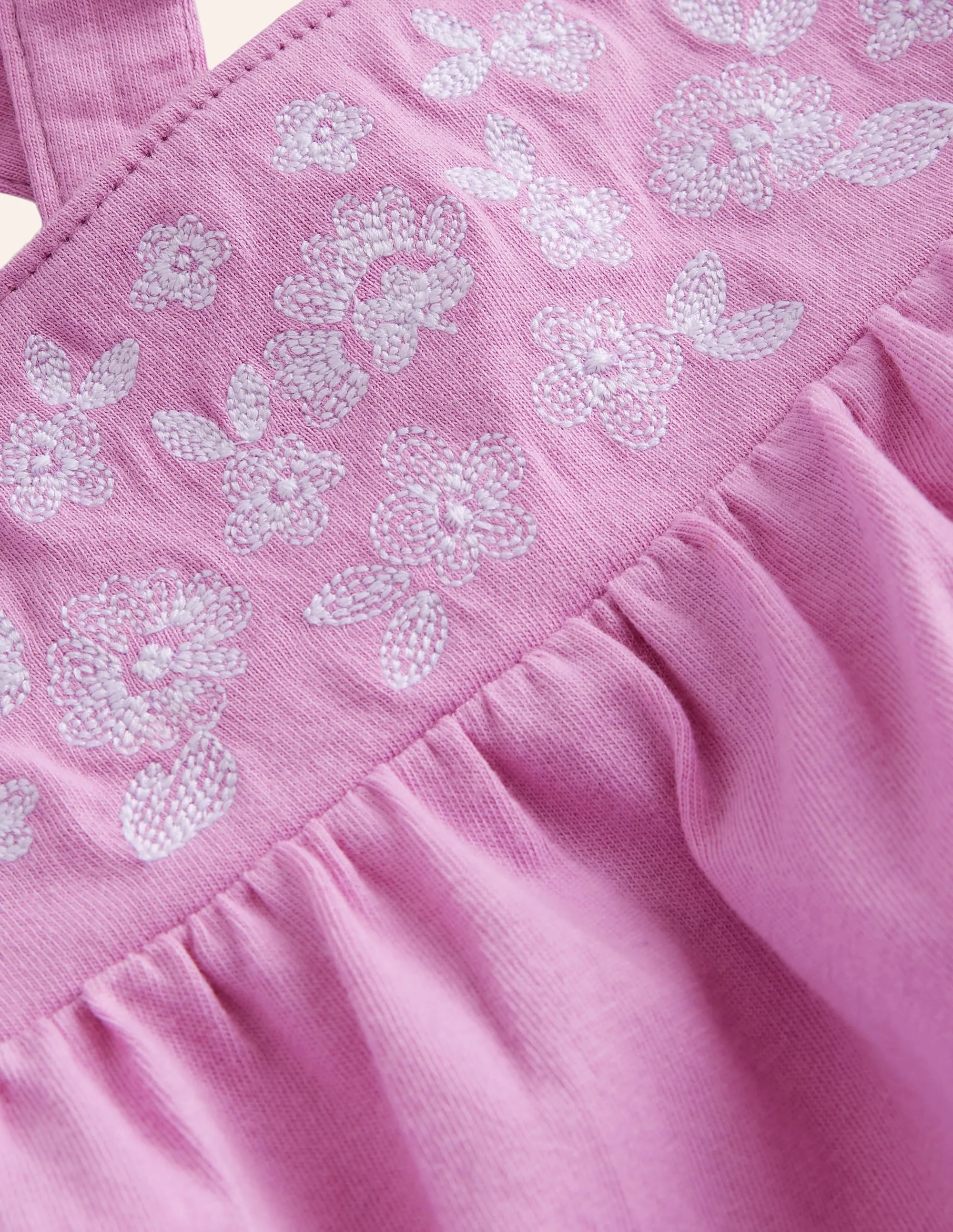 Embroidered Jersey Vest-Cosmos Pink