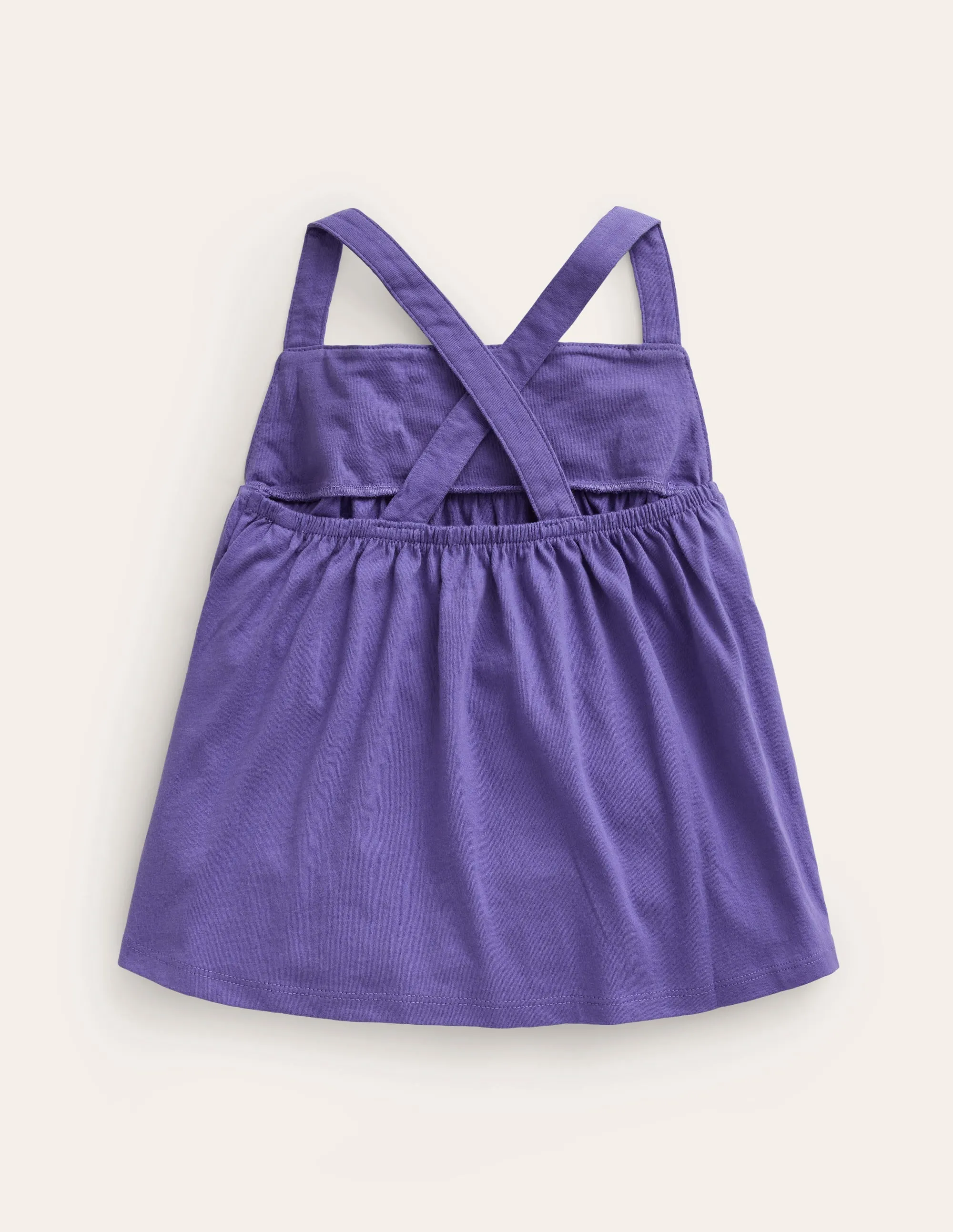 Embroidered Jersey Vest-Wisteria Blue