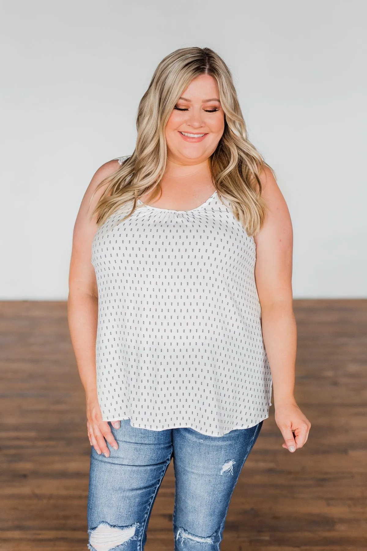 Feel Your Touch Crochet Strap Tank Top- Ivory