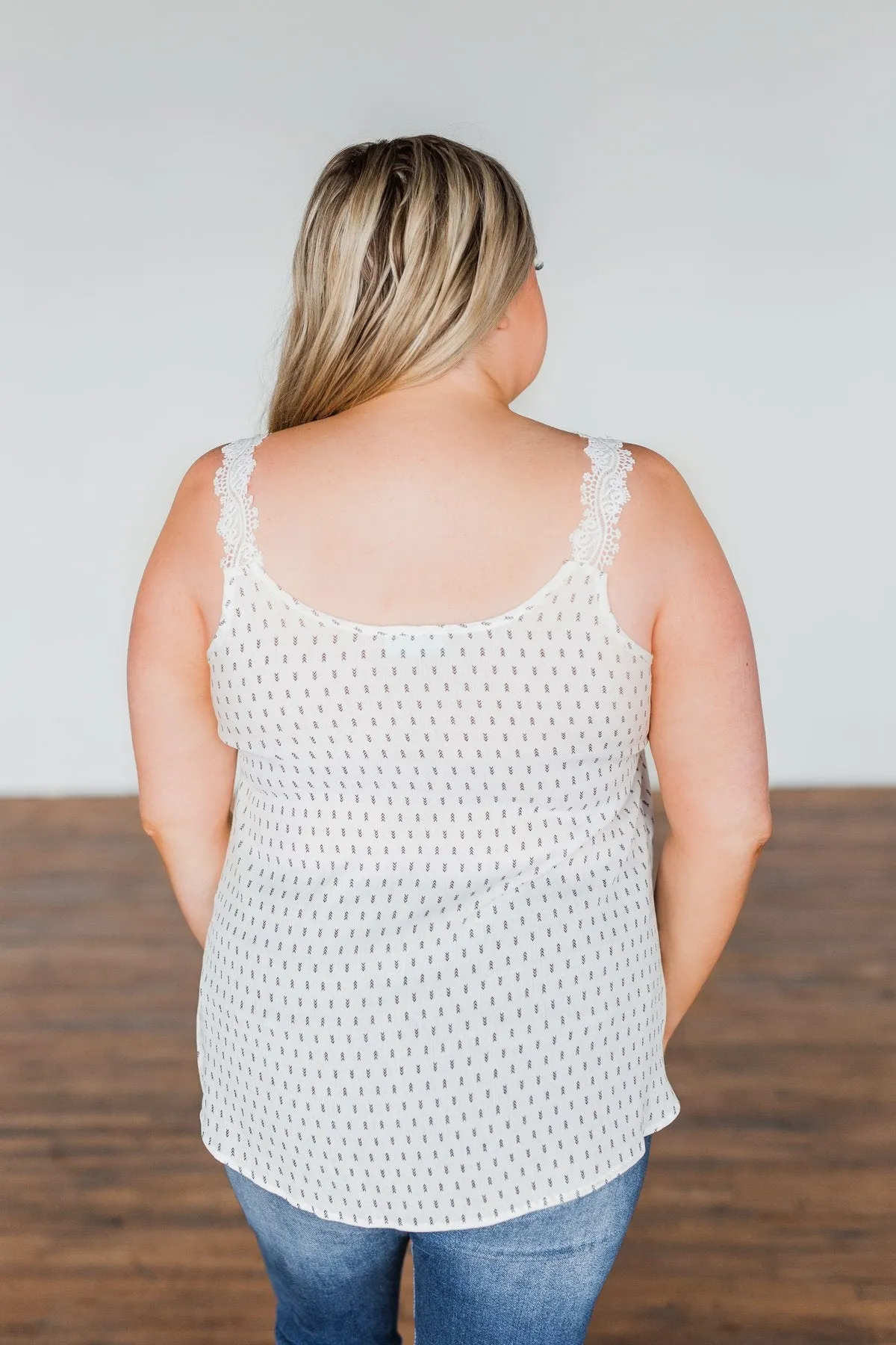 Feel Your Touch Crochet Strap Tank Top- Ivory