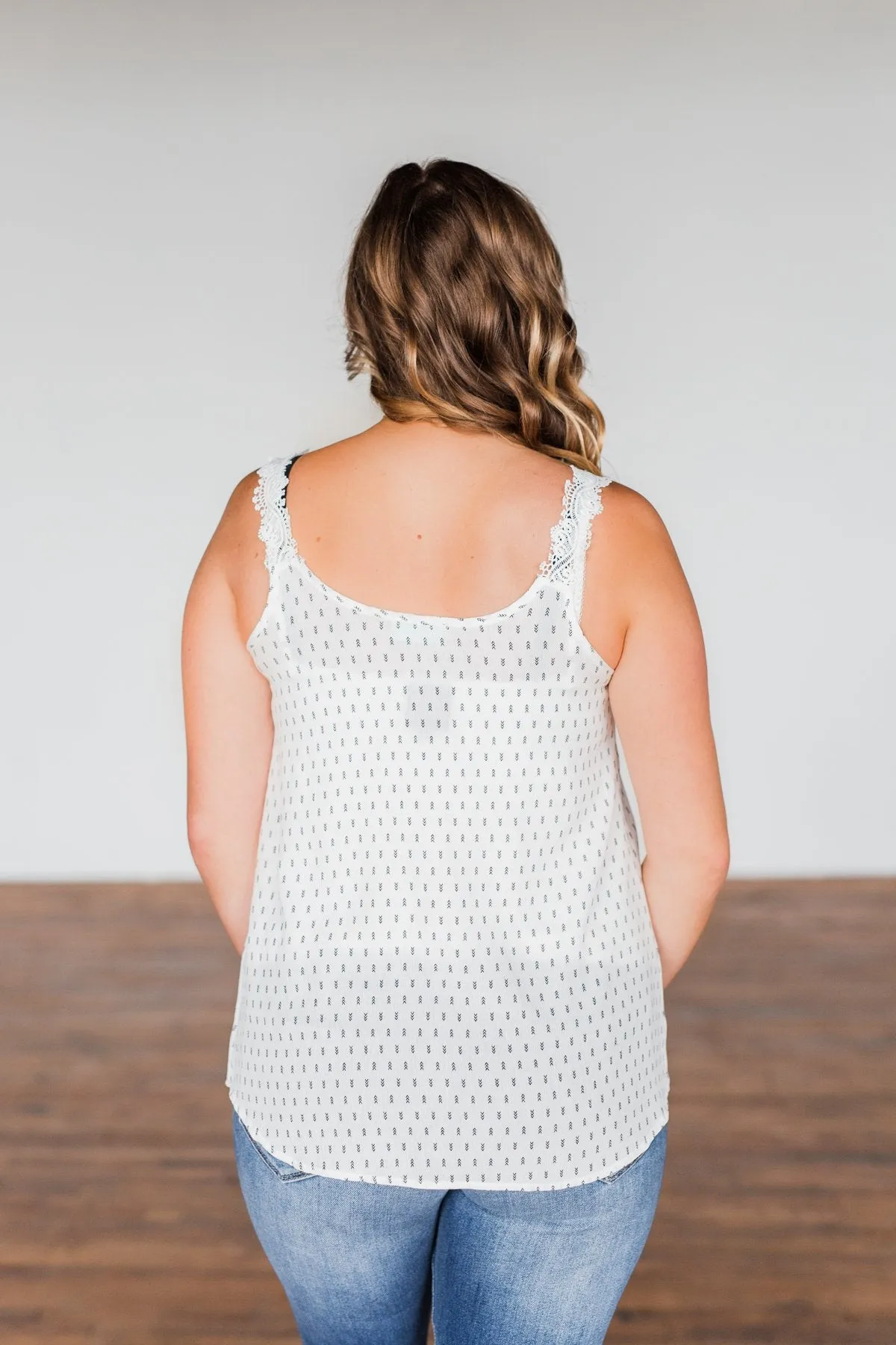 Feel Your Touch Crochet Strap Tank Top- Ivory