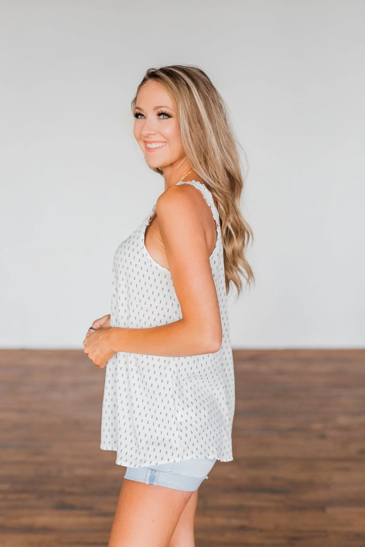 Feel Your Touch Crochet Strap Tank Top- Ivory