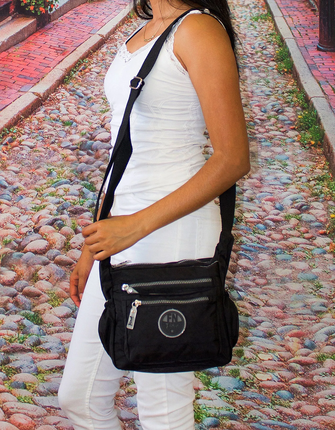 Fino SK-7736 Waterproof Ultra-Light Crinkle Nylon Shoulder/ Crossbody Bag