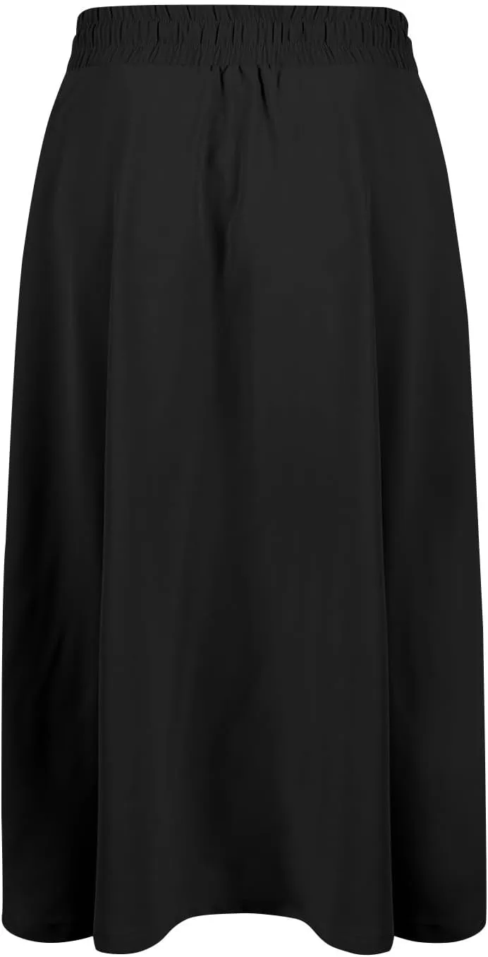 Floral Midi Skirts for Women Summer Casual Loose Flowy Boho Skirt Knee Length Beach Vacation Outfits with Pockets