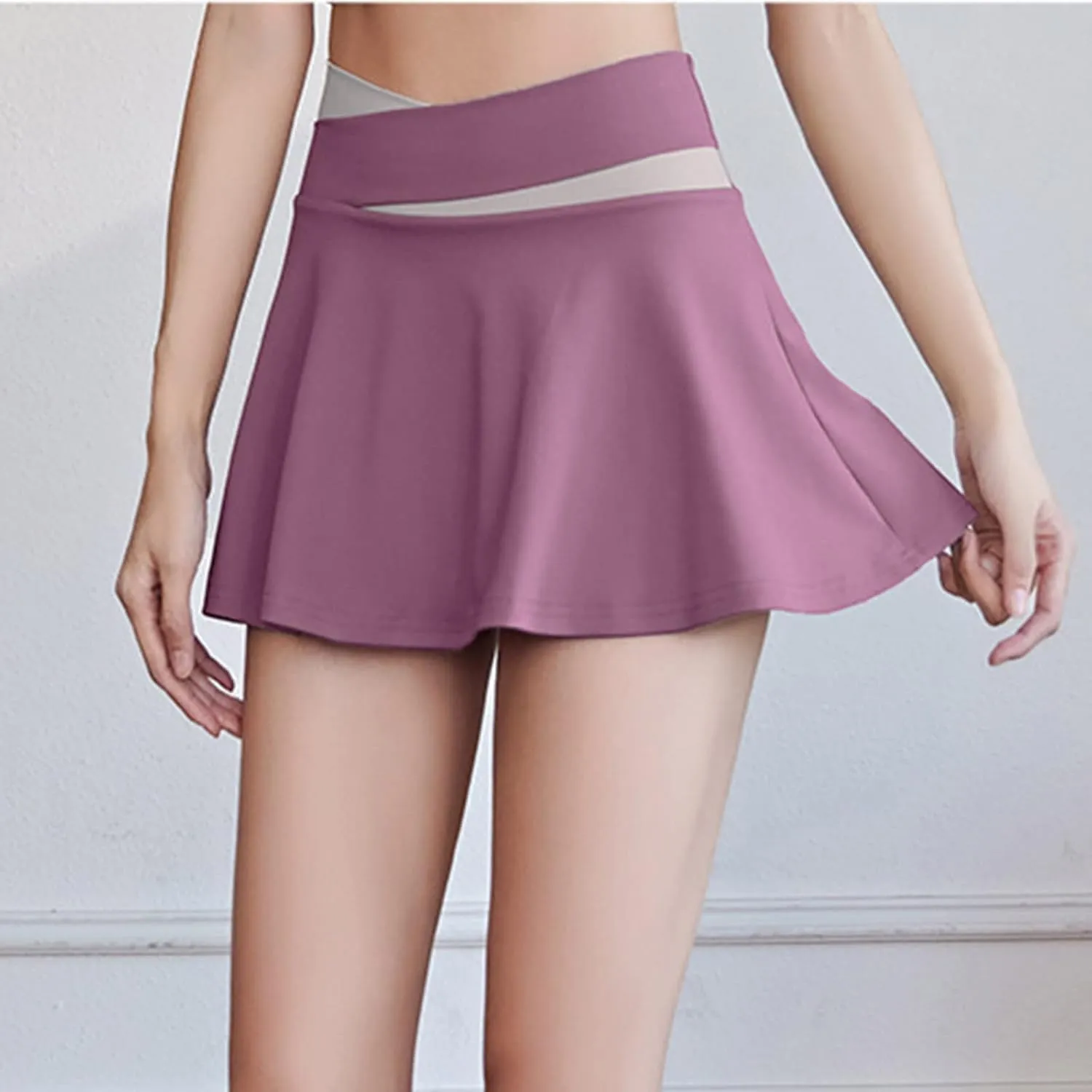 Flowy Skirts for Women High Waisted Solid Color Athletic Ruffle Pleated Skirt Trending Cute Dance Skirts for Tennis