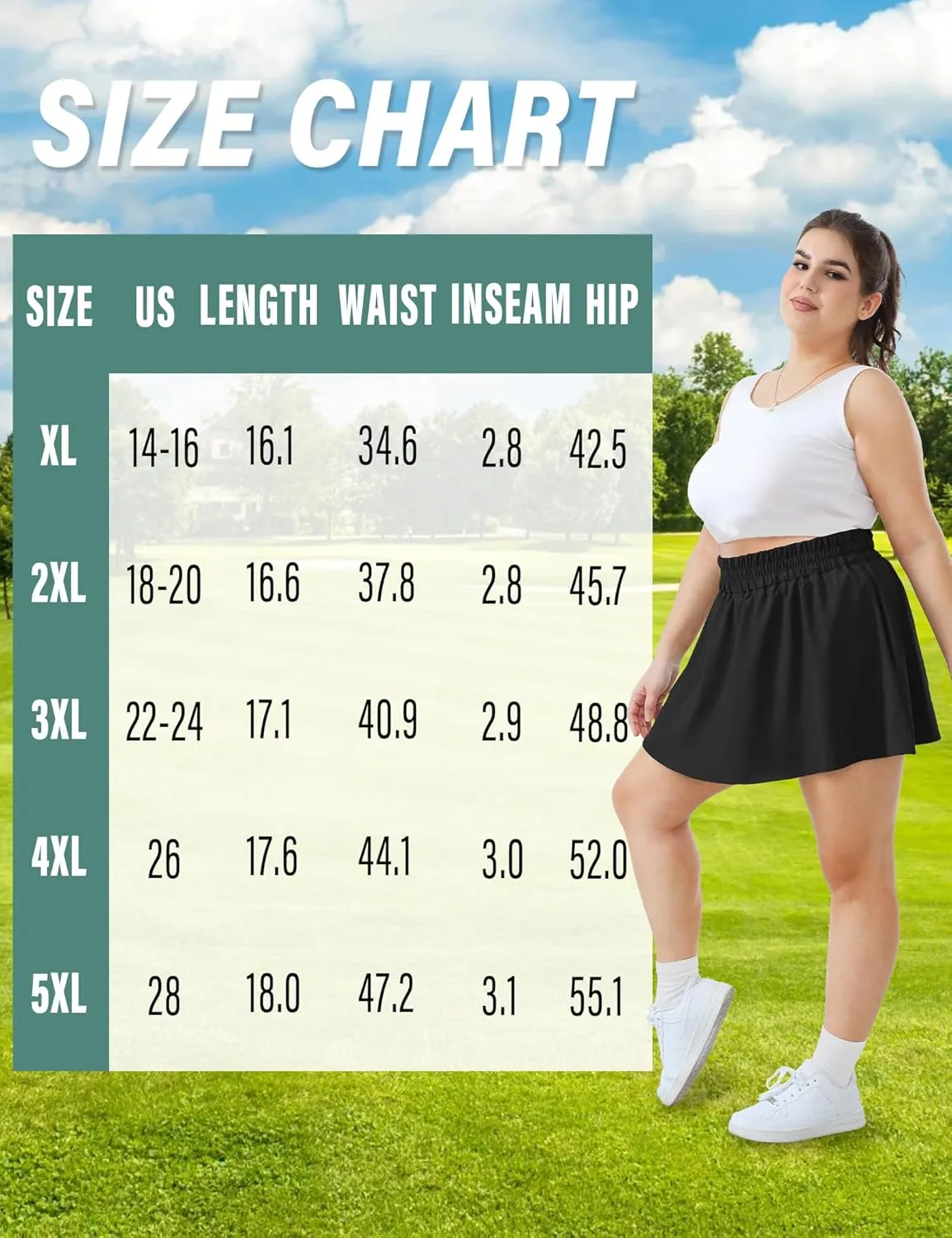 FOREYOND Women's Plus Size Tennis Skirts with Shorts High Waisted Golf Skorts with Pockets Workout Athletic Skort Skirts