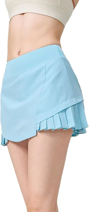 FZVYD Womens Tennis Skirt with Pockets Shorts Crossover High Waisted Athletic Skorts Skirts for Golf Running Workout Bodycon
