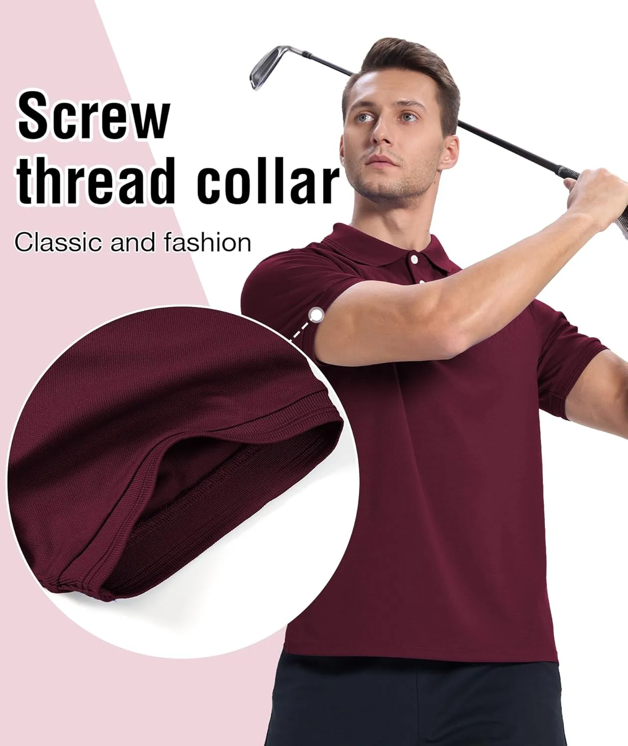 GEEK LIGHTING 3 Pack Mens Polo Shirts Short Sleeve Shirt for Men Casual Athletic T-Shirts