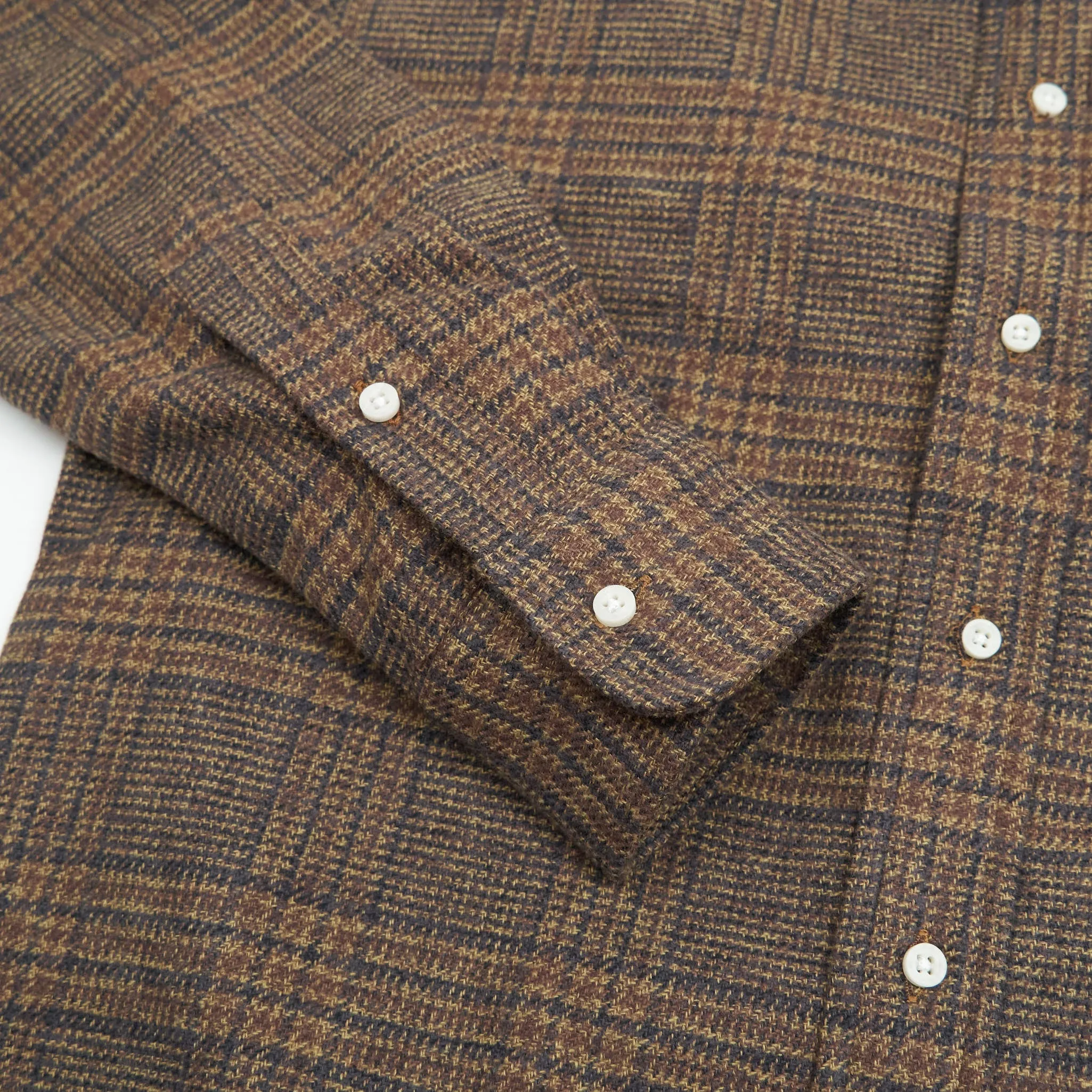 Gitman Vintage for DeeCee style Plaid Flannel Shirt Dark Brown