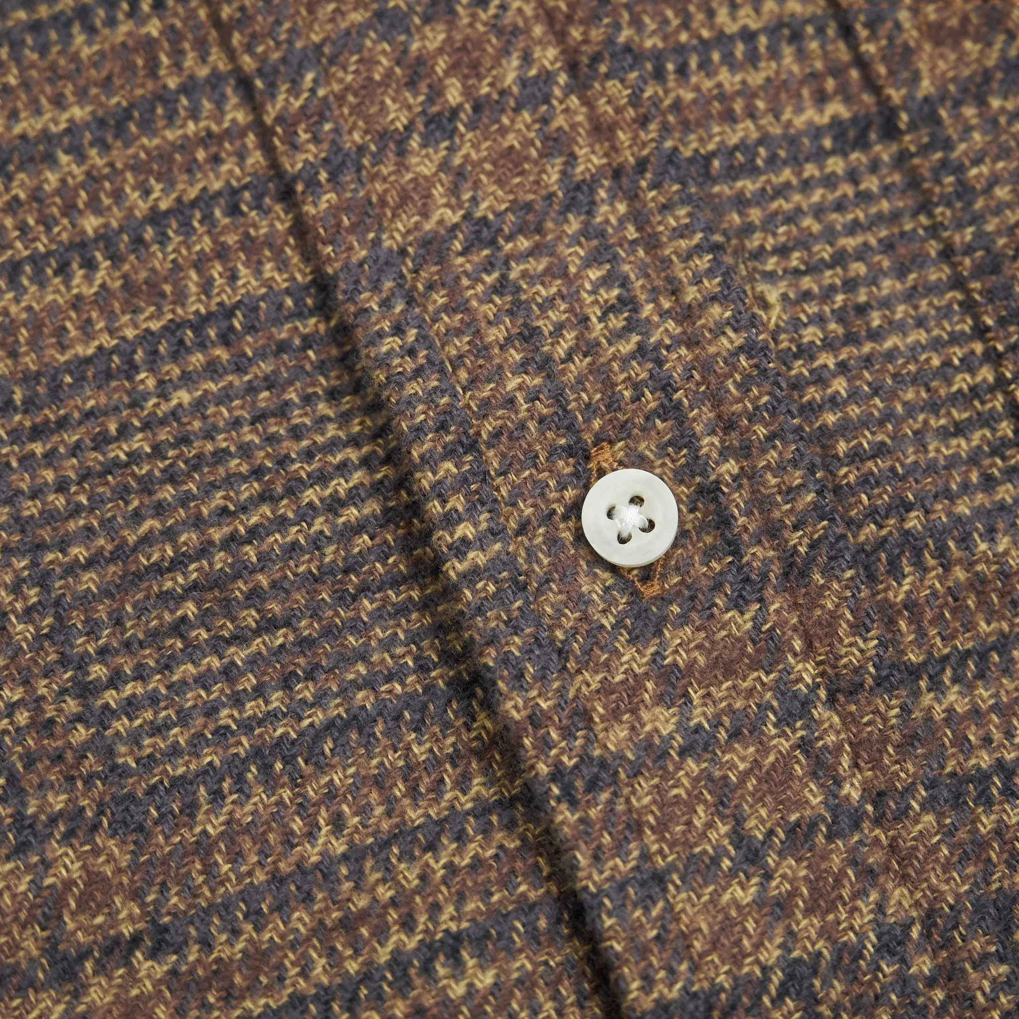 Gitman Vintage for DeeCee style Plaid Flannel Shirt Dark Brown