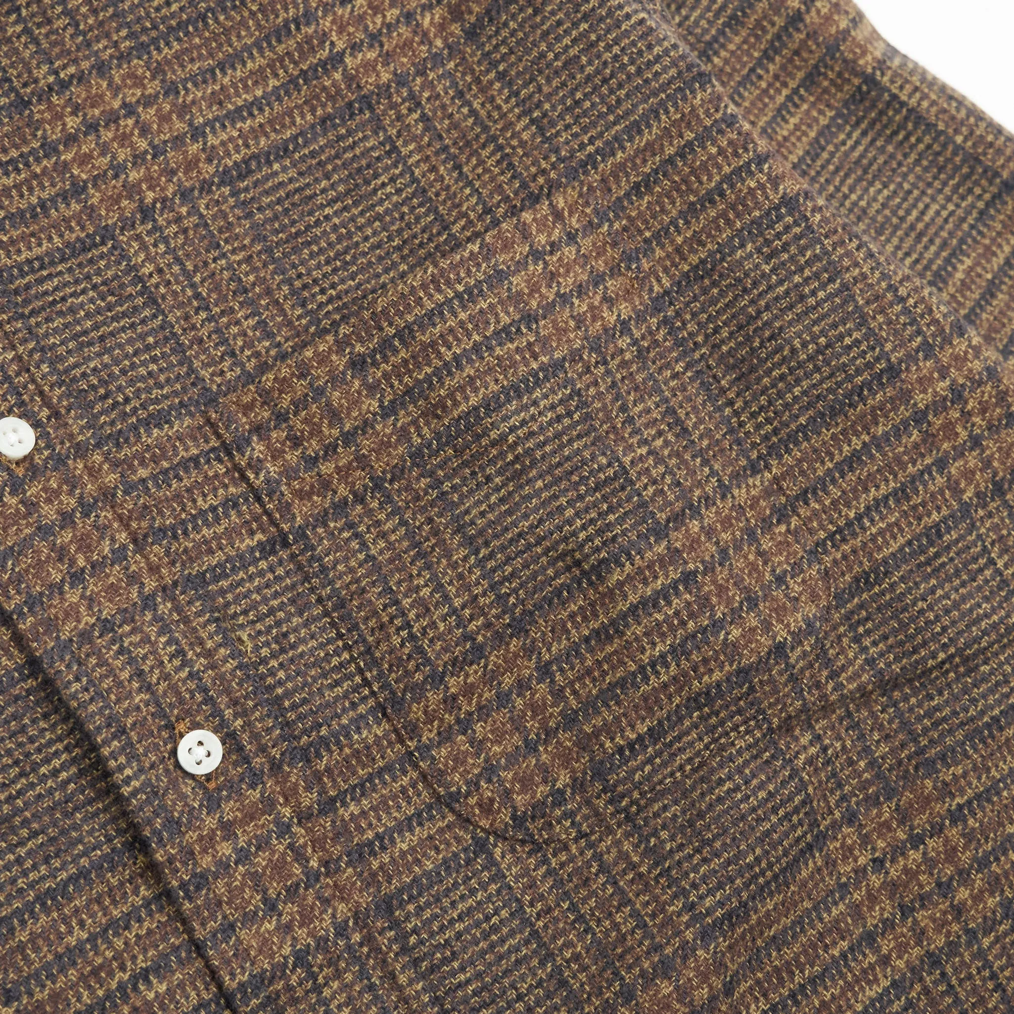 Gitman Vintage for DeeCee style Plaid Flannel Shirt Dark Brown