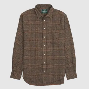 Gitman Vintage for DeeCee style Plaid Flannel Shirt Dark Brown