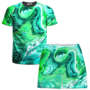 Green Schism T-Shirt and Shorts Combo