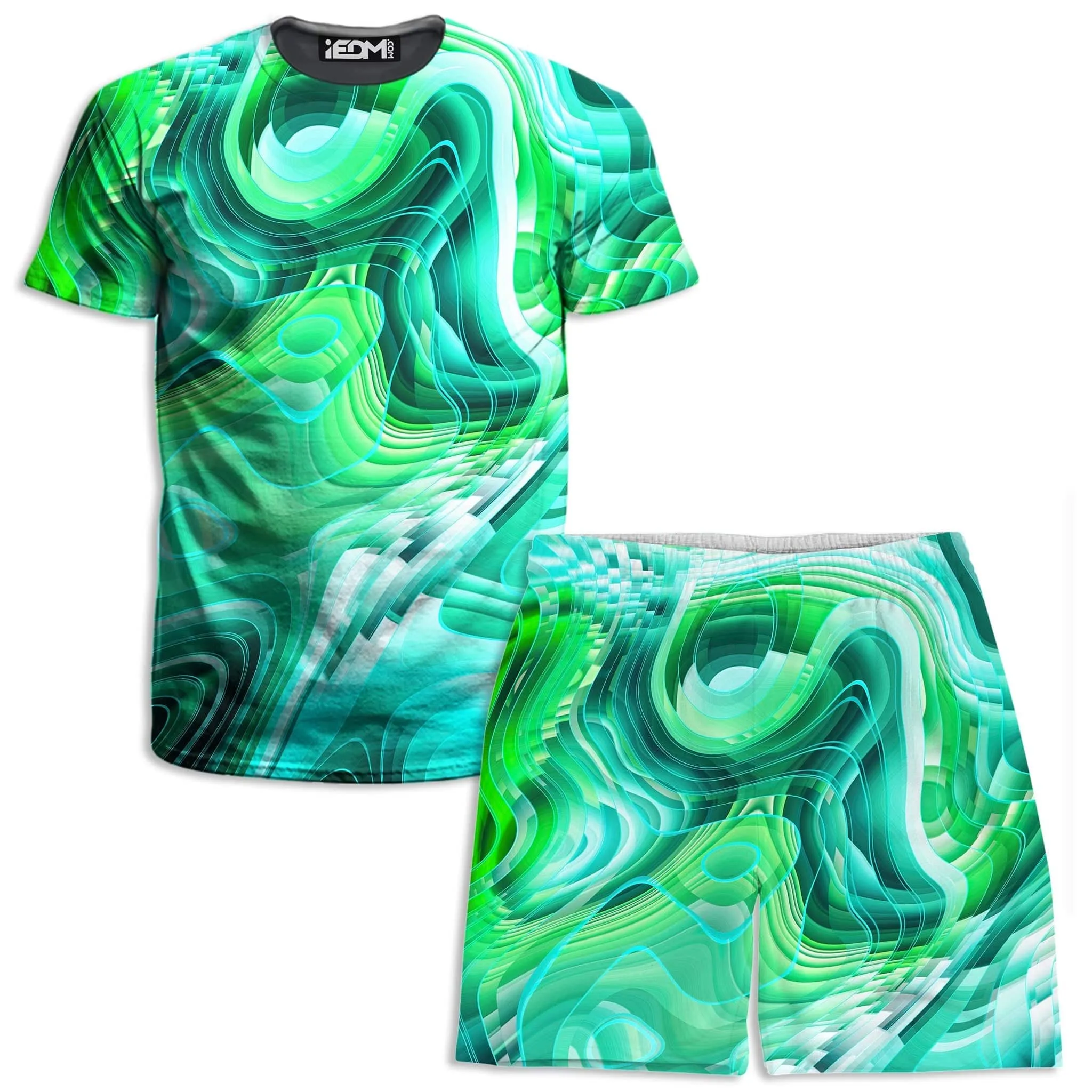 Green Schism T-Shirt and Shorts Combo