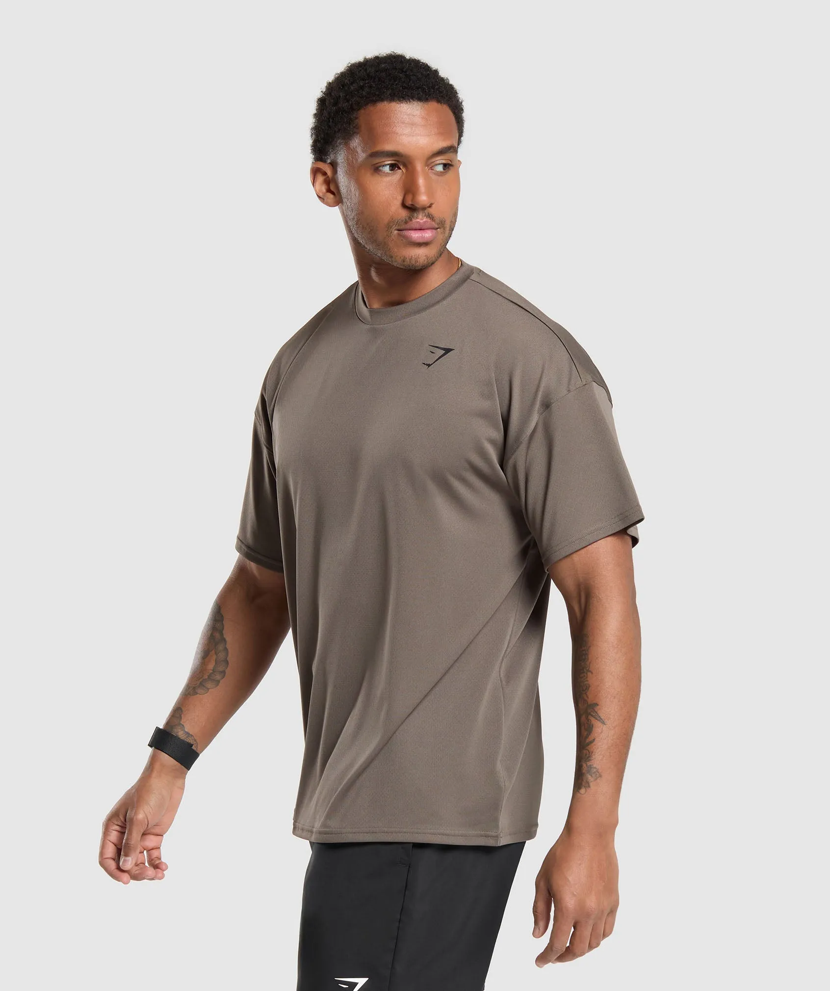 Gymshark Oversized Performance T-Shirt - Camo Brown