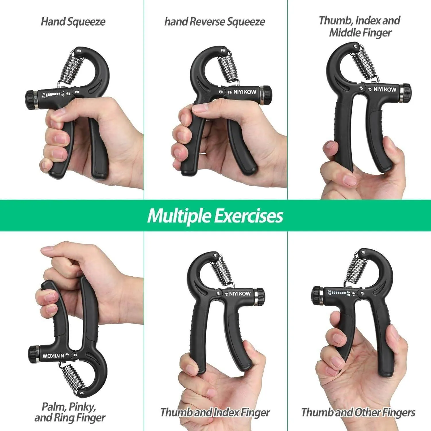 Hand Grip Strengthener, Adjustable Resistance