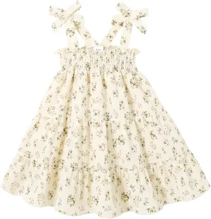HAPPYMA Toddler Girl Summer Dress Boho Floral Sleeveless Dresses Girls Beach Princess Sundress Baby Outfits