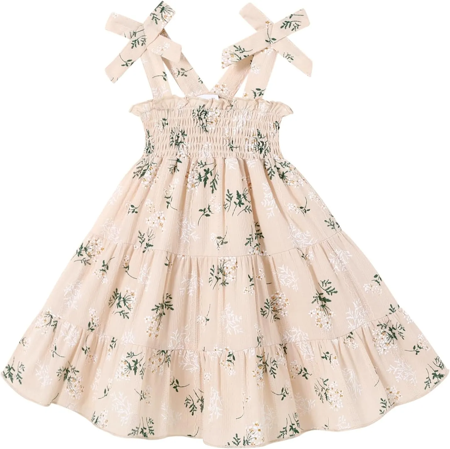 HAPPYMA Toddler Girl Summer Dress Boho Floral Sleeveless Dresses Girls Beach Princess Sundress Baby Outfits