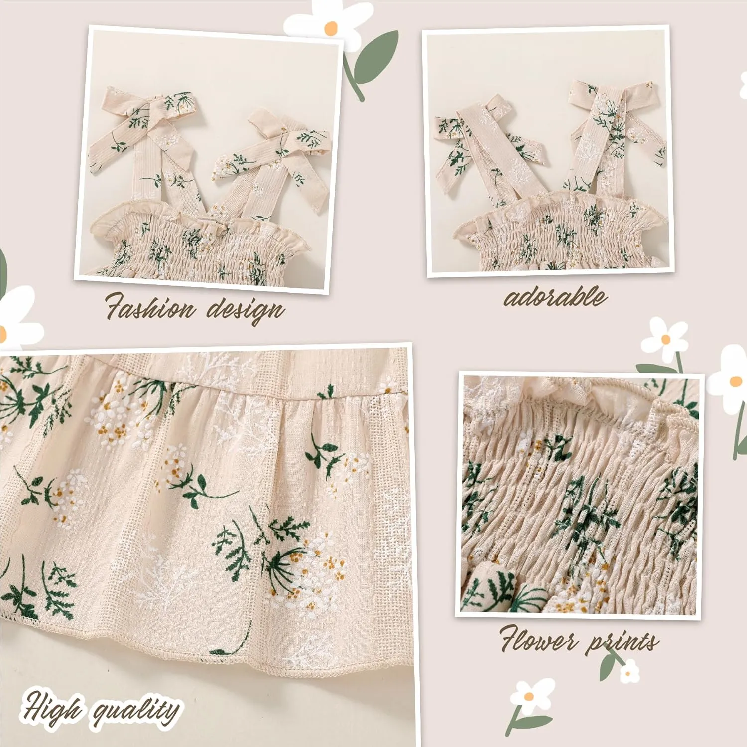 HAPPYMA Toddler Girl Summer Dress Boho Floral Sleeveless Dresses Girls Beach Princess Sundress Baby Outfits