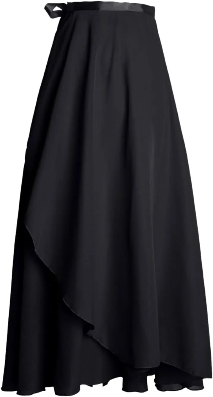 High Waist Wrap Maxi Skirt for Women Asymmetrical Hem Flowing Long Skirts Elegant Formal Outfits